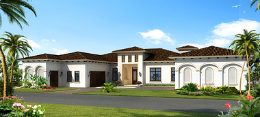 Residential house rendering in florida style