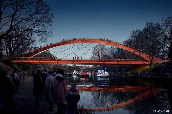 Congratulations to ENTROPIC for winning the FIRST PRIZE for the new bridge over Ängelholm River. [Images by PLAY-TIME Barcelona ]