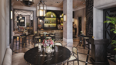 Restaurant's 3D Interior Design by Yantram 3D Interior Rendering Company