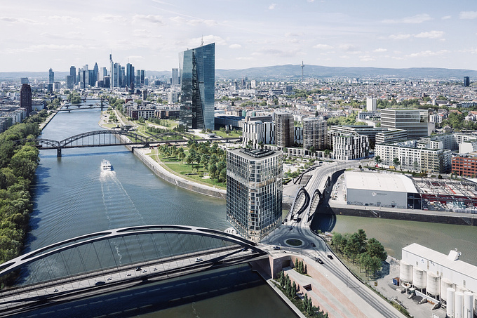 During my time at XOIO, I had the opportunity to work on the impressive 'Hafenpark Quartier' development project in Frankfurt, right next to the European Central Bank. This extensive project, designed by Hadi Teherani Architects, required a multitude of high-quality exterior and interior images. The challenge was to create a distinctive visual identity for the entire complex, in line with a major marketing campaign. It was an exciting endeavor, translating architectural excellence into compelling visuals that showcased the project's unique character.