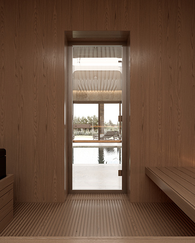 Home pool with sauna