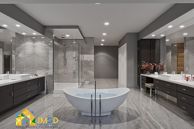 Modern 3D Bathroom Rendering