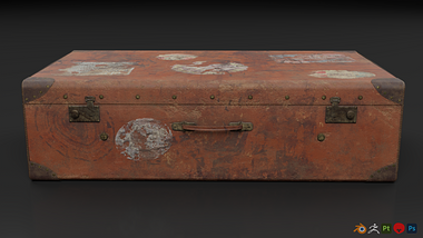 3D Game Asset- A Luggage from 60's