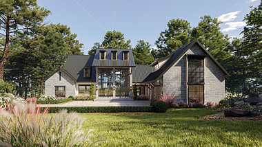 A 3D Render of a Luxurious Countryside Estate