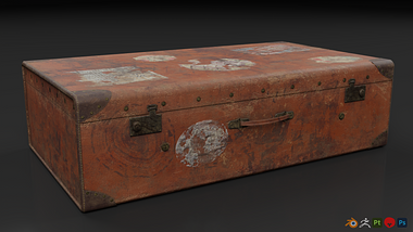3D Game Asset- A Luggage from 60's