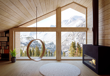 Render study of Mountain House by Studio Razavi Architecture