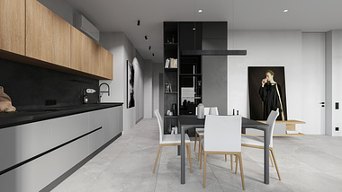 Kitchen-living room in the Residence of Architects
