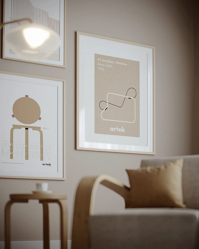 This simple CGI project is a little tribute to Alvar and Aino Aalto and their design company, Artek. We are very used to hearing the term "Scandinavian Design" used everywhere (even for things that are not actually in a scandinavian style), but I think both Alvar and Aino Aalto truly embodied the principles of what scandinavian design actually means and what it stands for. 

Software used: 3ds Max 2022 + Corona Renderer 6 + Photoshop