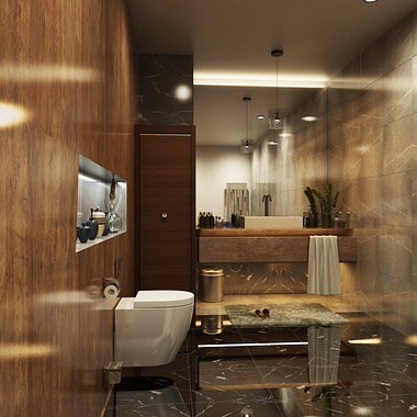 Modern 3D Bathroom Rendering Los Angeles, California