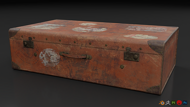 3D Game Asset- A Luggage from 60's