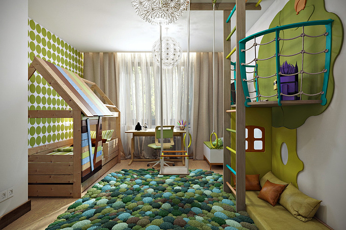 Archivizer - http://archivizer.com/
The creativity of this room design will stimulate the child’s imagination and fantasy. The benefits of this smart design become even more obvious with a , created by Archivizer.
