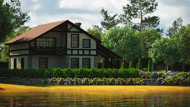Bavarian Cottage, 3DsMax, Corona Rendering