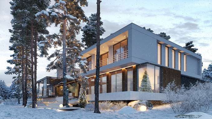 The grand architectural project rendered in winter mood. Created in collaboration with Quader Architecture.  