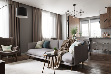 Light and cozy apartment design for a family.