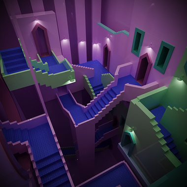 CGI of the stairs from the Round 6 series