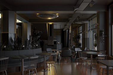 Visualization of Karavaan cafe in Amsterdam.