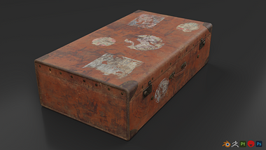 3D Game Asset- A Luggage from 60's