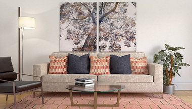 Earthy Pinks Living Room Vignette