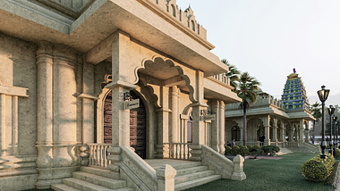 Client Aim is to design 3 building blocks of Mandir having separate entrance also have a back of house linked with each other Also he wants a Modern living society row houses for Tourism Building and Landscape Design by ArchitectureDesigning.com  Review complete project  https://architecturedesigning.com/projects/hindu-temple-of-atlanta-design-by-architecturedesigning-com/