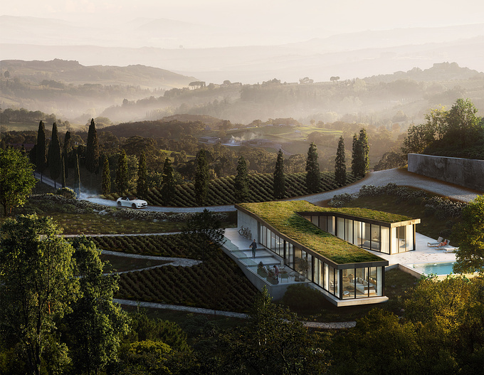 Visualization of the private house in Tuscany, Italy. Perfect countryside house with beautiful views over the hills and fields.

https://www.behance.net/gallery/104461961/Villa-in-Italy