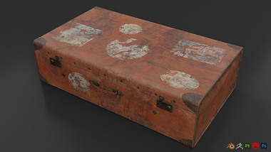 3D Game Asset- A Luggage from 60's