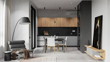 Kitchen-living room in the Residence of Architects