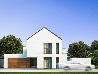 Visualization of a minimalist house in Poland