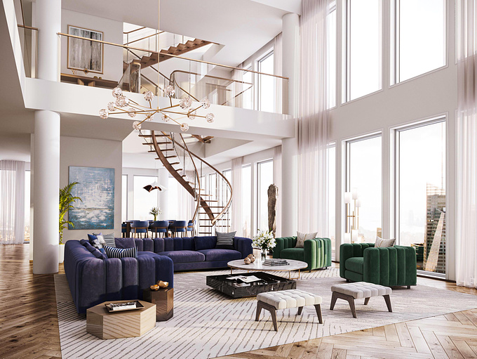 Real estate rendering Rupert Murdoch’s One Madison Penthouse