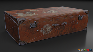 3D Game Asset- A Luggage from 60's