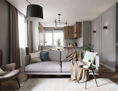 Light and cozy apartment design for a family.