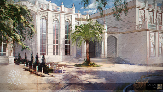 pure art - https://www.facebook.com/pure.art.co
sketch-luxury palace in Qatar
