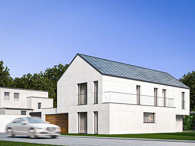 Visualization of a minimalist house in Poland