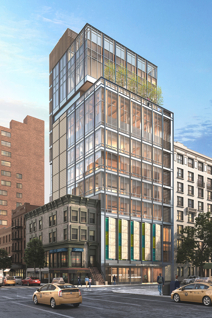http://baumbergerstudio.com
Recently completed rendering of the Moise Safra Center, a mixed-use community center, located in the Upper East Side of Manhattan.