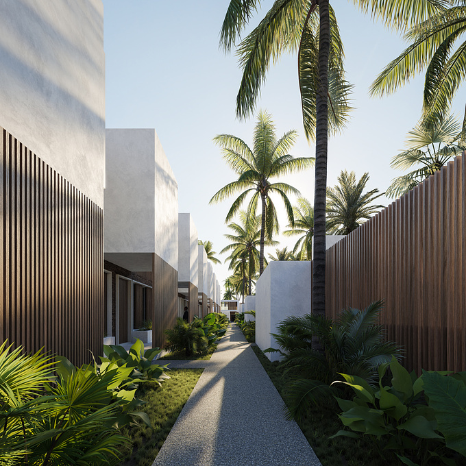 Visualization for Yoela Residences, designed by Keldi Architectes. It will be located in a lagoon-side area in Africa, with a lush and beautiful tropical atmosphere.
Made with Blender and Cycles Render