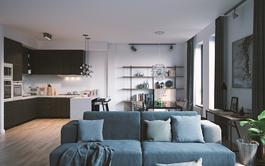 Monochrome Scandinavian Apartment