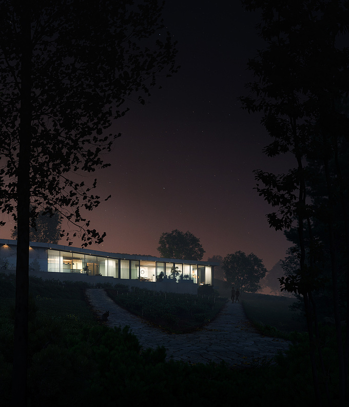 Visualization of the private house in Tuscany, Italy. Perfect countryside house with beautiful views over the hills and fields.

https://www.behance.net/gallery/104461961/Villa-in-Italy