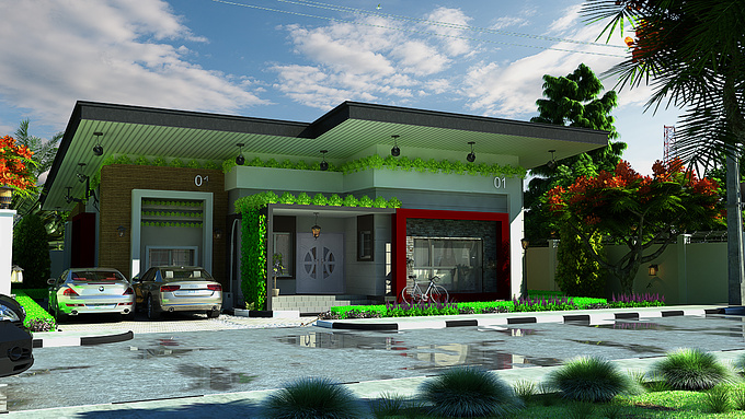 3dtrance - http://www.3dtrance.com
RESIDENCE 01 
The Design was basically a facade design that should have a Contemporary feel with lots of Green Architecture.

Designed by Urban Primer Ltd.
Visualization by 3DTRANCE

SOFTWARE: #AUTOCAD + #REVIT + #3DSMAX + #PHOTOSHOP