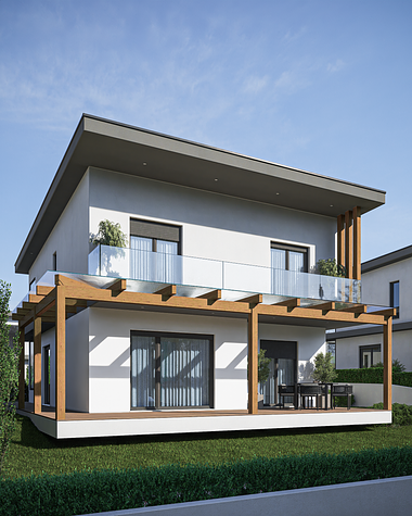  CGI - Modern wooden house