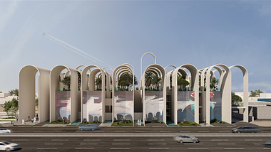 Architectural visualization of Barjeel Museum for Modern Arab Art, ideas competition