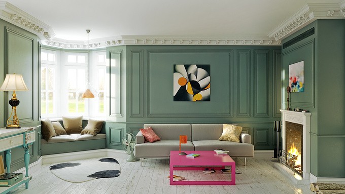 Ltd Terra Modus - http://www.terramodus.lt
This interior was created special for a painting in front of