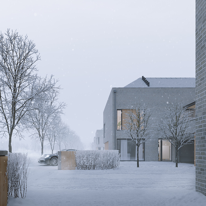 Project of an estate of semi-detached houses in Warsaw. 
