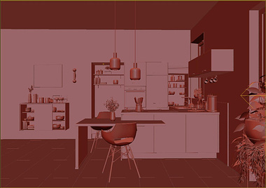 Kitchen Interior Rendering