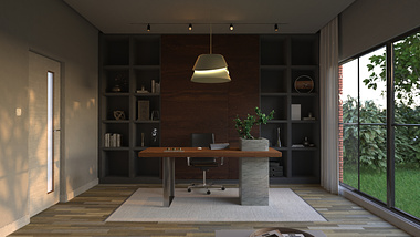 Interior Home Office Visualization