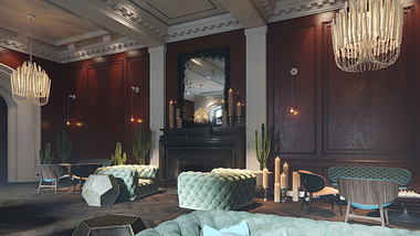 3D Lounge Design Concept with Baxter Furniture