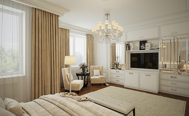 Bedroom in modern style, view 3