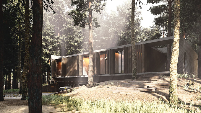 A house that hides in the forest; a single volume that cubic contains the functions, opening and closing towards the outside. Each project has its own rules, which give shape to the structure. The rule here is to inhabit a pure volume, which opens when necessary...

Architects: OON ARCHITECTS

Web: https://jvarenders.com/
Instagram: https://www.instagram.com/jvarenders/
Facebook: https://www.facebook.com/jvarenders/