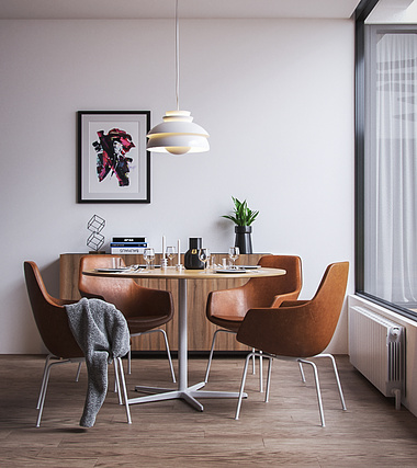 Danish Dining 3D Interior with Vray & Corona