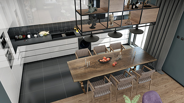 Studio apartment with lounge and kitche