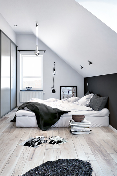 Stylish Black & White Room - Bedroom