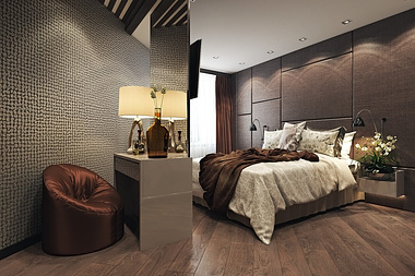 3D Interior Bedroom Design:3D Rendering, ArchiCGI